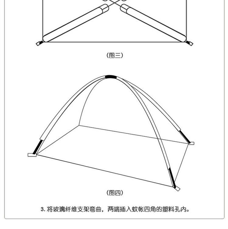 咔芮拉家纺 防蚊帐 三开门加密加高U型蒙古包蚊帐 绿色 单人120*200cm