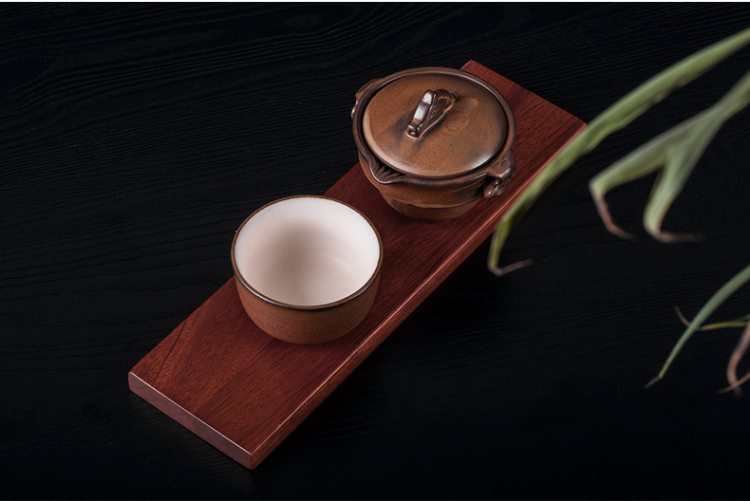 湛卢 汝窑陶瓷整套功夫茶具套装 整套茶具 带黑檀色实木茶盘特价 杏雨