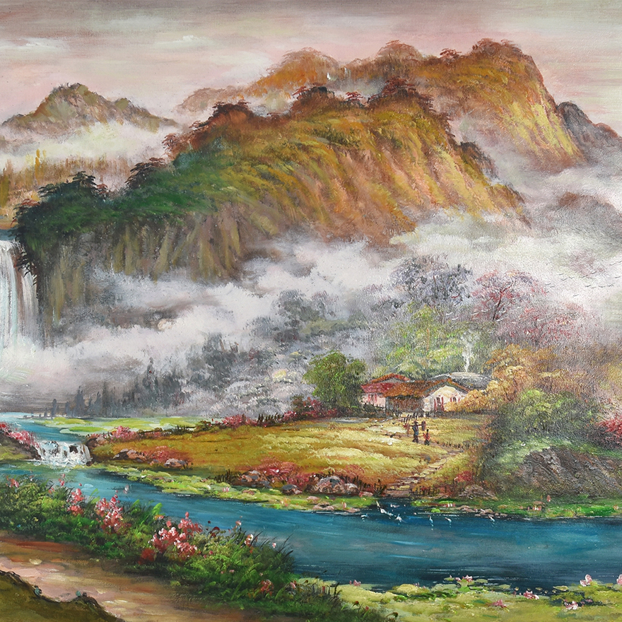 张英娟《旭日东升》布面油画