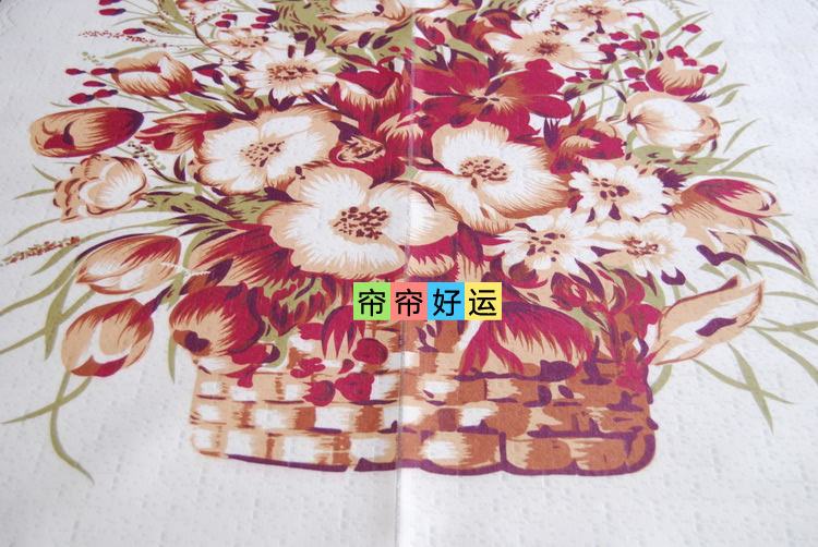 帘帘好运 大朵花篮针织印花隔断日式风景风水门帘 85宽180高 送杆