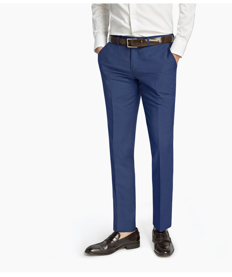 意大利进口 vbc面料羊毛西裤男修身商务正装长裤子男 深蓝色 50(175