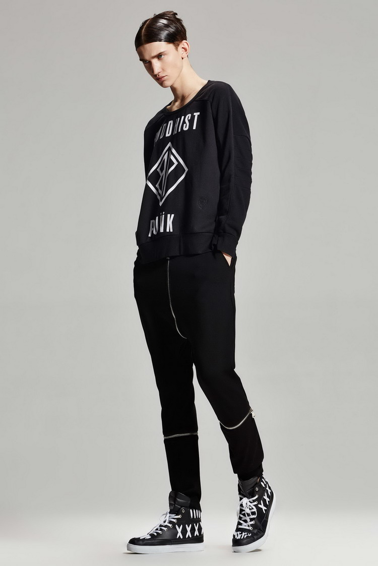 【inxx】buddhistpunk 新品 锈标字母潮流卫衣 bp41101653 黑色 s