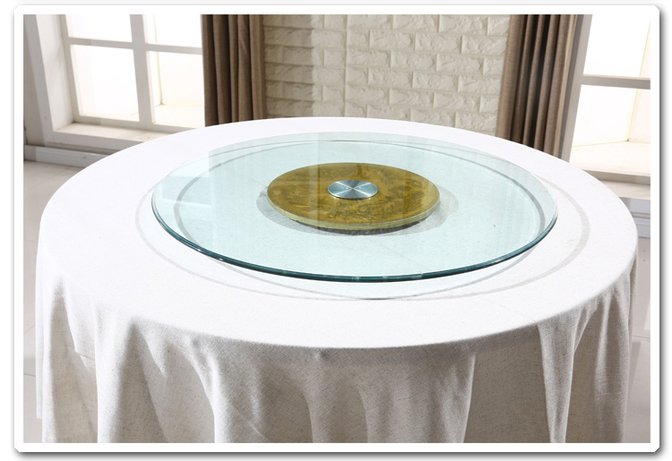 铭祥顺 酒店餐桌转盘钢化玻璃圆桌转盘连体圆形转盘底座大桌面旋转盘