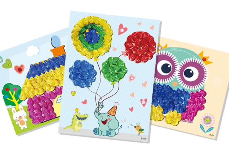 儿童手工制作贝壳画创意diy玩具36岁幼儿园材料包8款不同款式