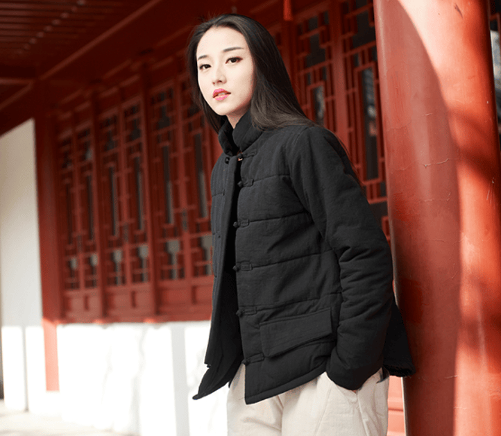 如素慢衣秋冬棉麻女装民族风棉服复古手工盘扣长袖棉衣女外套h12130