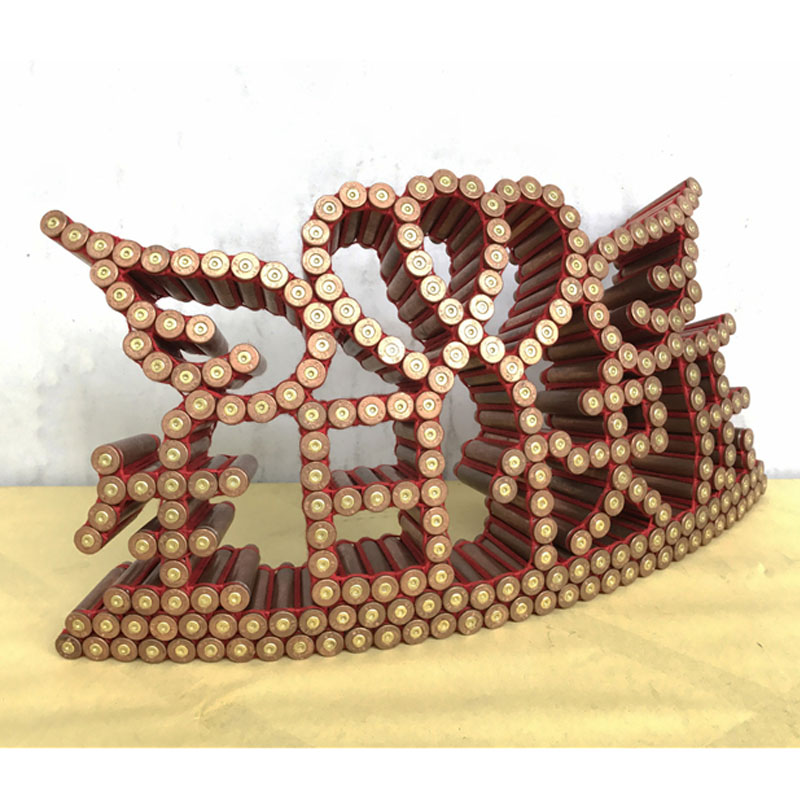 子弹壳工艺品生日快乐情人节礼物双翼95/03式弹壳纯手工线编成品可