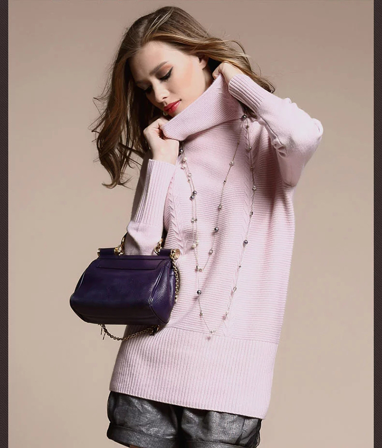 baykal/贝加尔羊绒衫女 纯羊绒高领套头修身打底衫 纯色羊绒衫12501