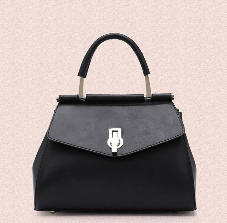 banff真皮女包手提包女士单肩包斜跨包牛皮0559 黑色