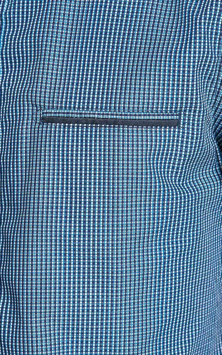 双嵌线拼接胸兜