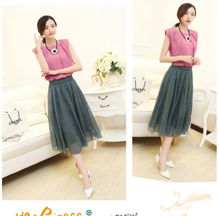 女装 连衣裙 卡微娅 卡微娅2015夏装文艺清新学院修身亚麻民族风棉麻