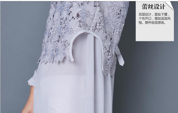佰可衣2016夏季新品雪纺衫韩版蕾丝拼接小衫大码T恤女装A1676 绿色 M