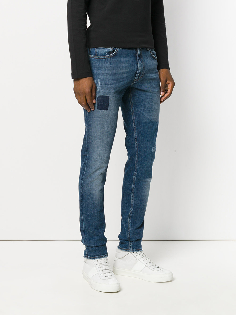 versace jeans 范思哲男装 男士棉质补丁直筒修身牛仔裤 a2gqa0ke ah