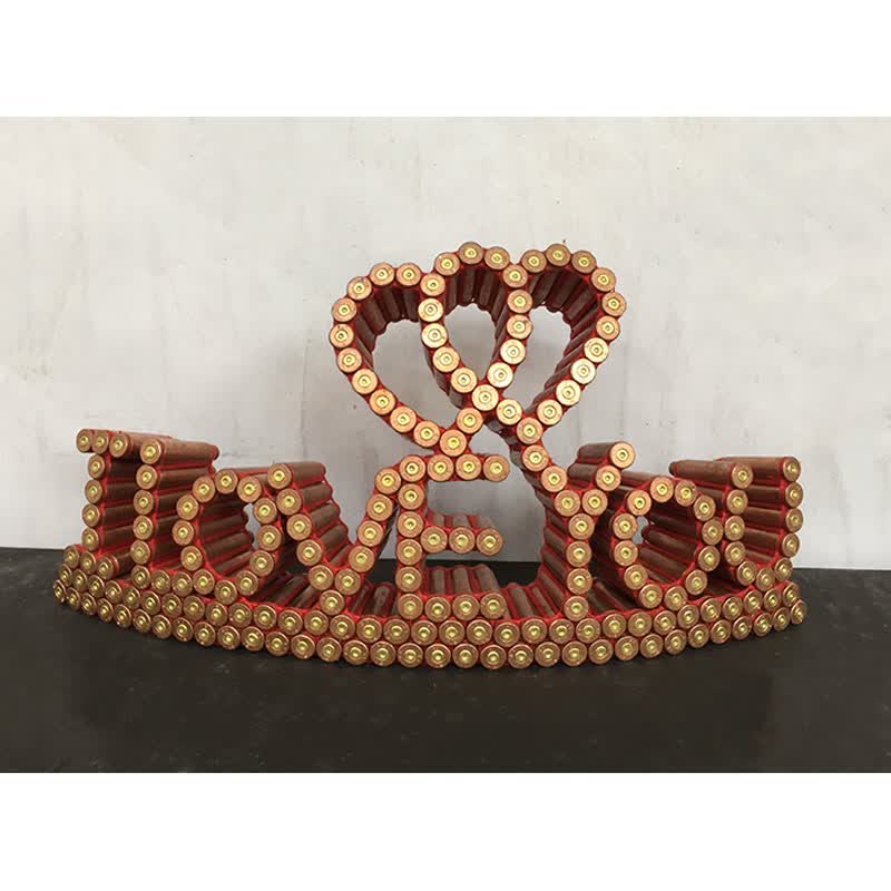 子弹壳工艺品9503式iloveyou纯手工线编成品支持定制diy铜色长约36cm