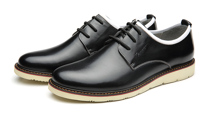 意尔康男鞋 春季新品系带韩版时尚潮鞋休闲皮鞋男士鞋子 黑色 40