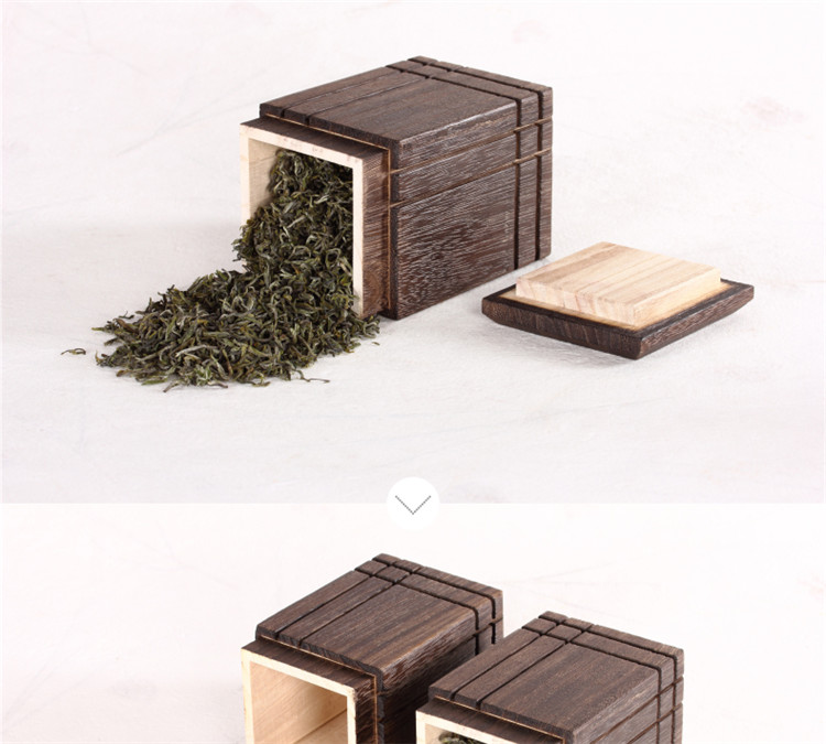 
                                                            自然之风 茶叶罐方形桐木茶叶罐实木储物收纳盒（1个） 手工艺茶具                