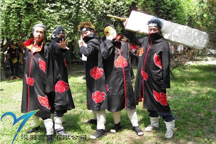 火影忍者衣服 红云袍 晓披风 鼬披风 晓组织衣服 晓风衣 cosplay 火影