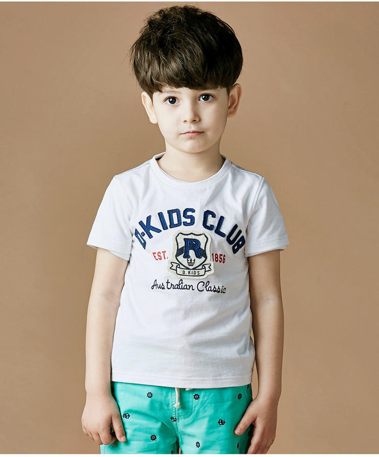 迪斯兔男童夏季短袖新款纯棉t恤儿童短袖衫 f1114货到付款 白色 120