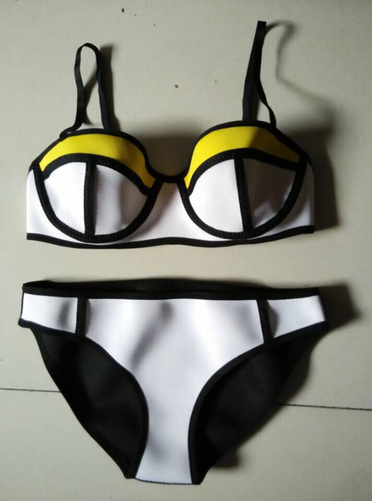 女士泳衣小胸加厚超聚拢显胸比基尼大胸带钢托带胸垫泳衣泳装yyk001ya