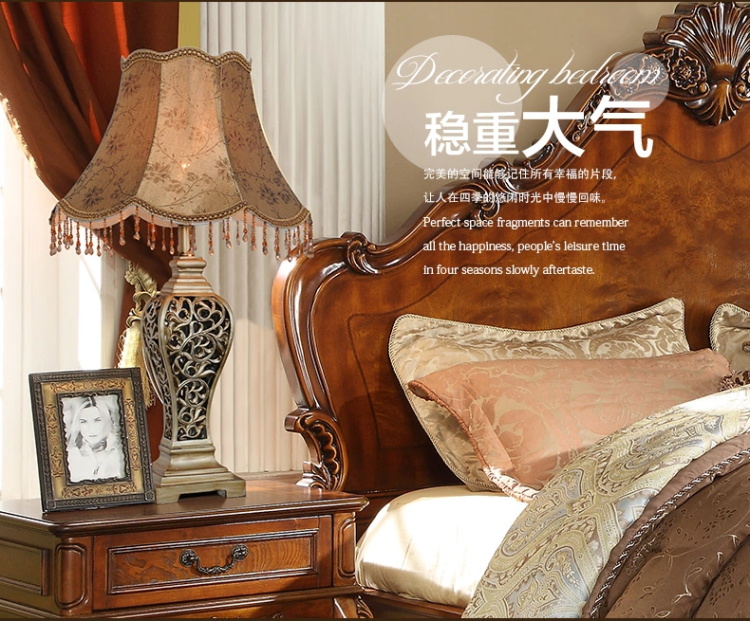 欧式台灯床头LED台灯卧室台灯客厅田园奢华美式台灯T82 T82(LED)715*155调光开关