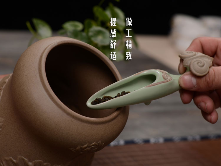 
                                        博度 粗陶茶叶罐子 陶瓷密封罐 茶罐陶罐 大号储藏罐 醒茶罐 出水芙蓉                