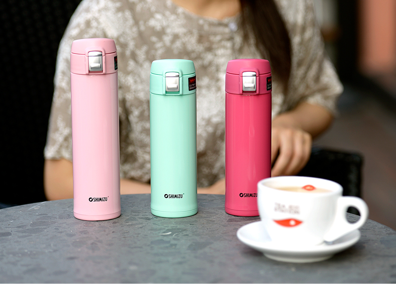 清水(shimizu) 保温杯不锈钢便携创意保温杯男士商务保温杯子弹盖杯