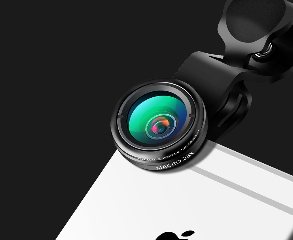 手机镜头 广角微距鱼眼二合一手机外置镜头 无畸变无暗角自拍神器适用