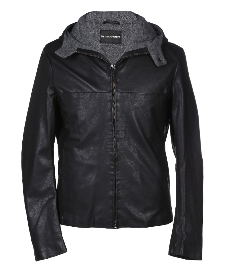 阿玛尼 armani emporio armani 牛皮 男士 皮衣