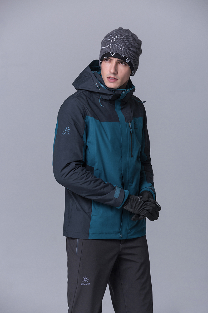 凯乐石(kailas) 户外冲锋衣男款三合一防风保暖登山服 男-摩洛哥蓝/宝