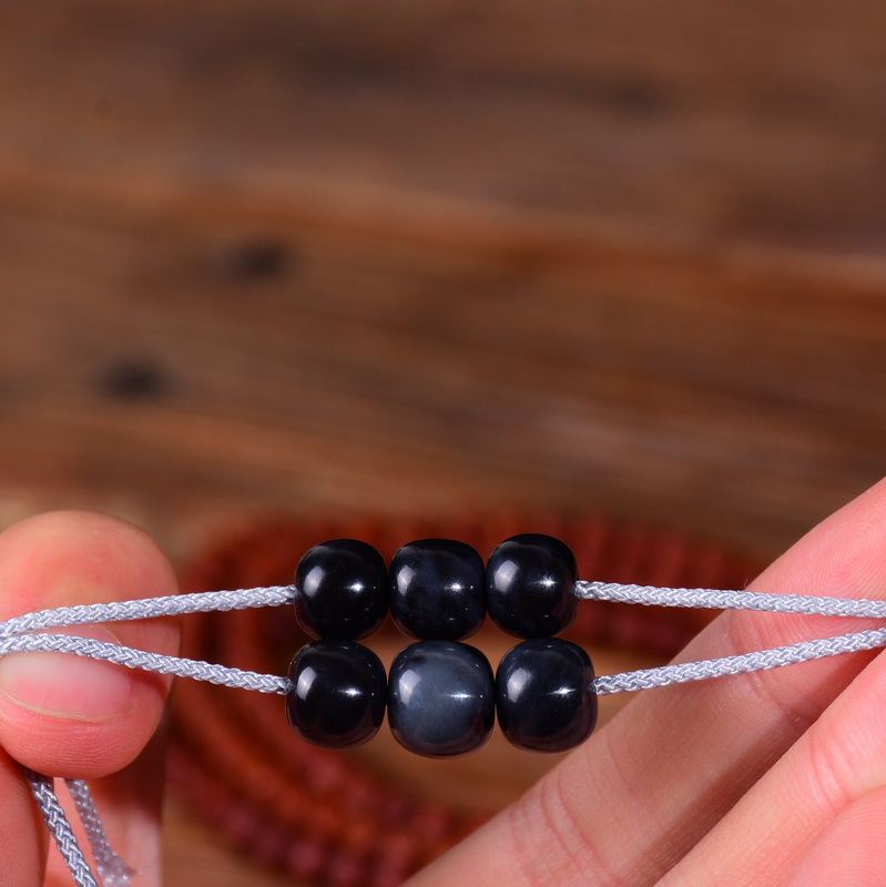 尚鱼(jinyuledao) 尚鱼和田玉籽料青花老型配珠对珠 9mm