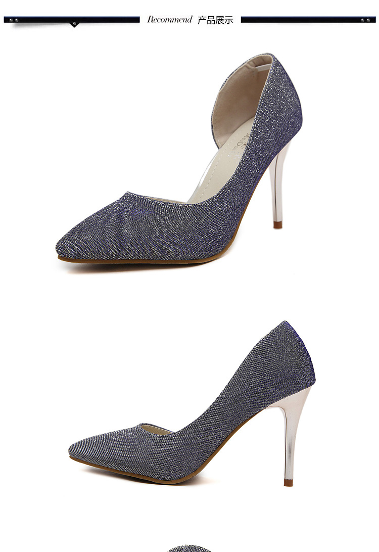 crapemyrtle2015新款女鞋超高跟鞋性感尖头夜公主单鞋约会鞋子 黑色