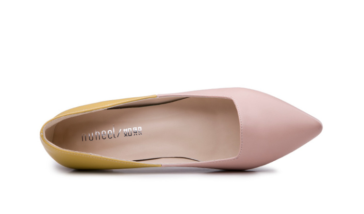 2015春夏新款拼色甜美单鞋浅口韩版平跟尖头时尚女鞋子141776 米兰色