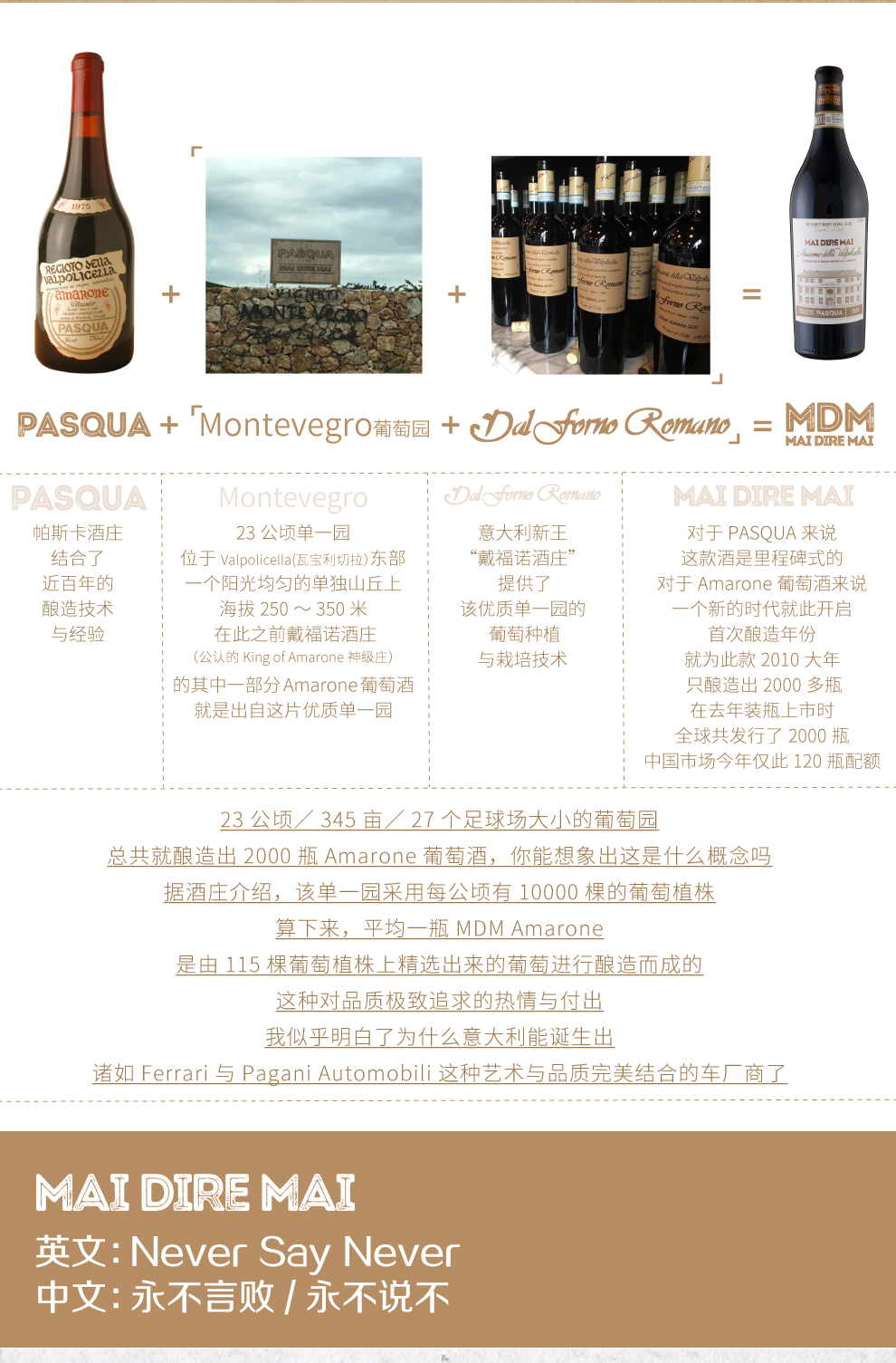 PASQUA酒庄 Mai Dire Mai Amarone DOCG 2