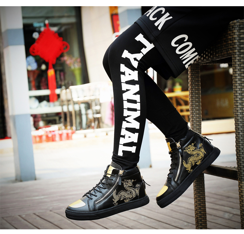 马刺男爵简约皮革拼接舒适短筒侧拉链皮靴 日常百搭男士靴子 白色 41