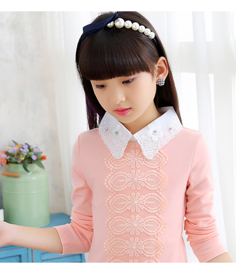 断码清仓特价呱呱蛋 春秋季童装女童甜美加绒打底衫加厚儿童修身长袖