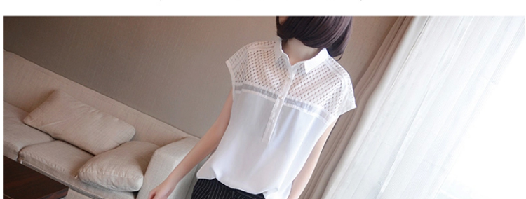 衣泊婉2015春装荷叶边立领雪纺衫女长袖衬衫 女 春6325 白色     XXL