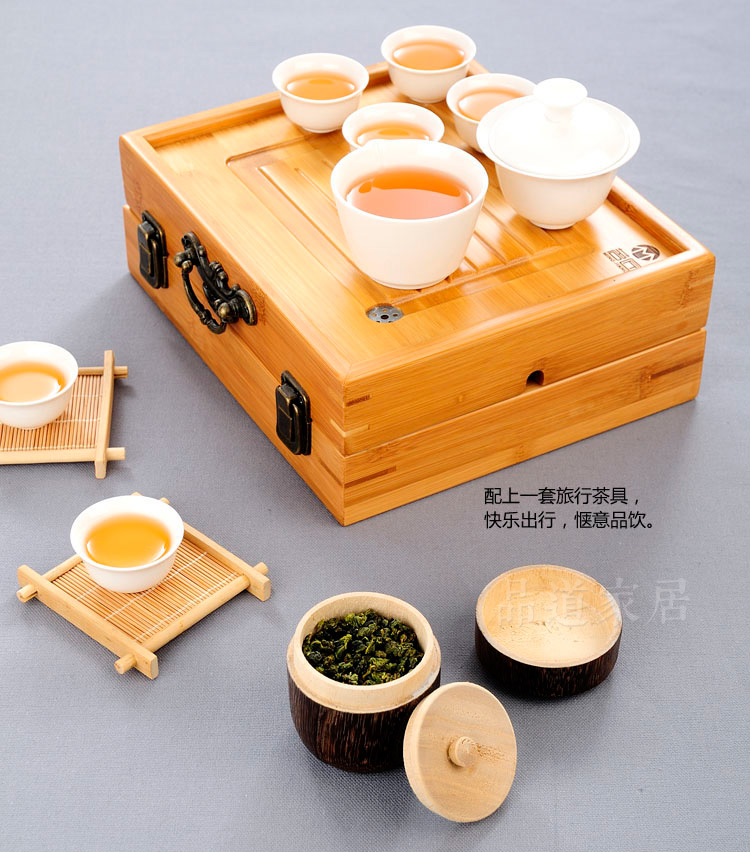 【春节不打烊】旅行便携茶叶罐 茶仓 日本烧桐木复古工艺 储茶醒茶罐