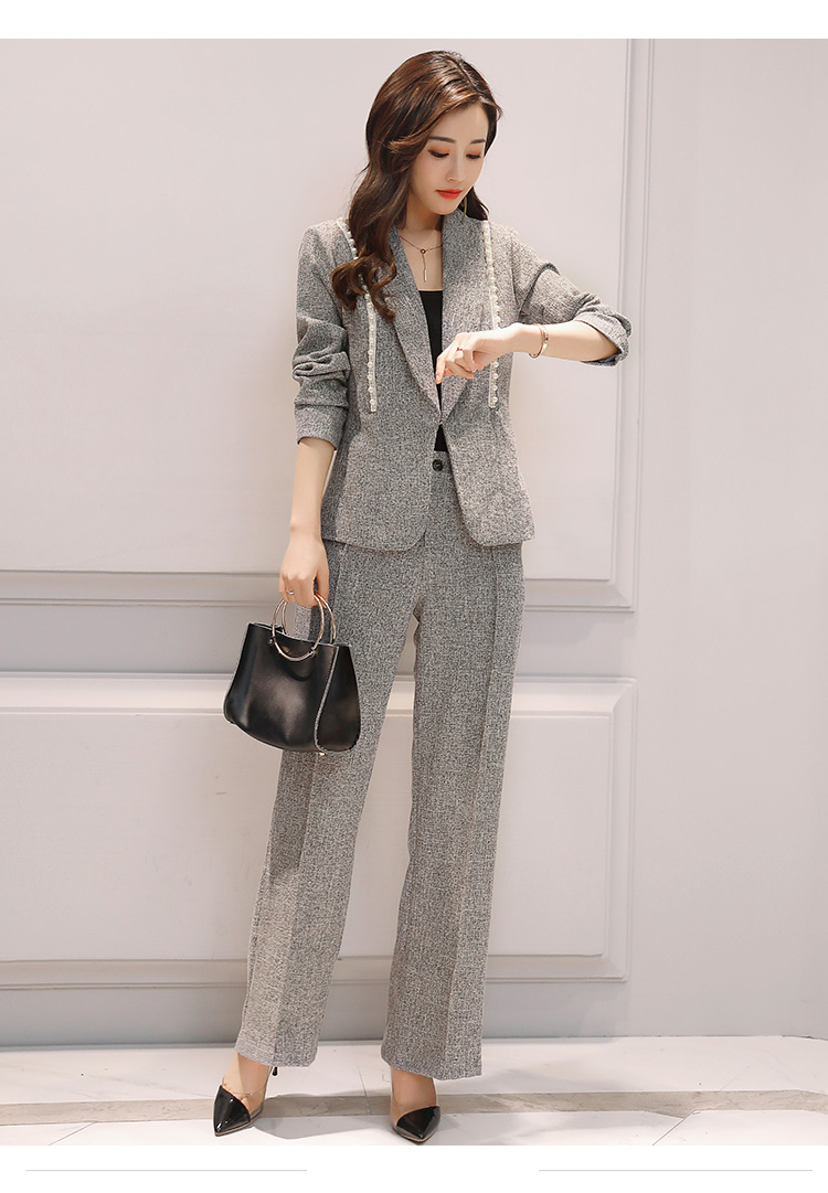 yin)女装 2017年冬款韩版时尚大气显瘦高雅气质大方简约修身休闲套装