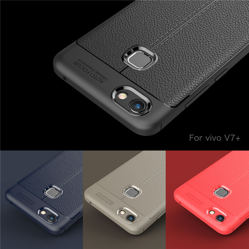 淘星vivo y79手机壳步步高v7plus防摔保护套y79a软硅胶皮纹商务男女全