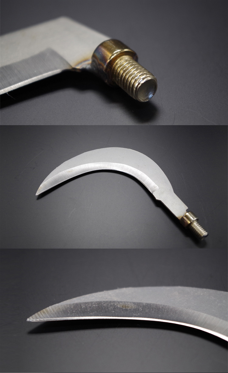 比尔傲威钓鱼镰刀不锈钢割草刀水草刀刀尾带8mn螺丝可配抄网杆钓鱼