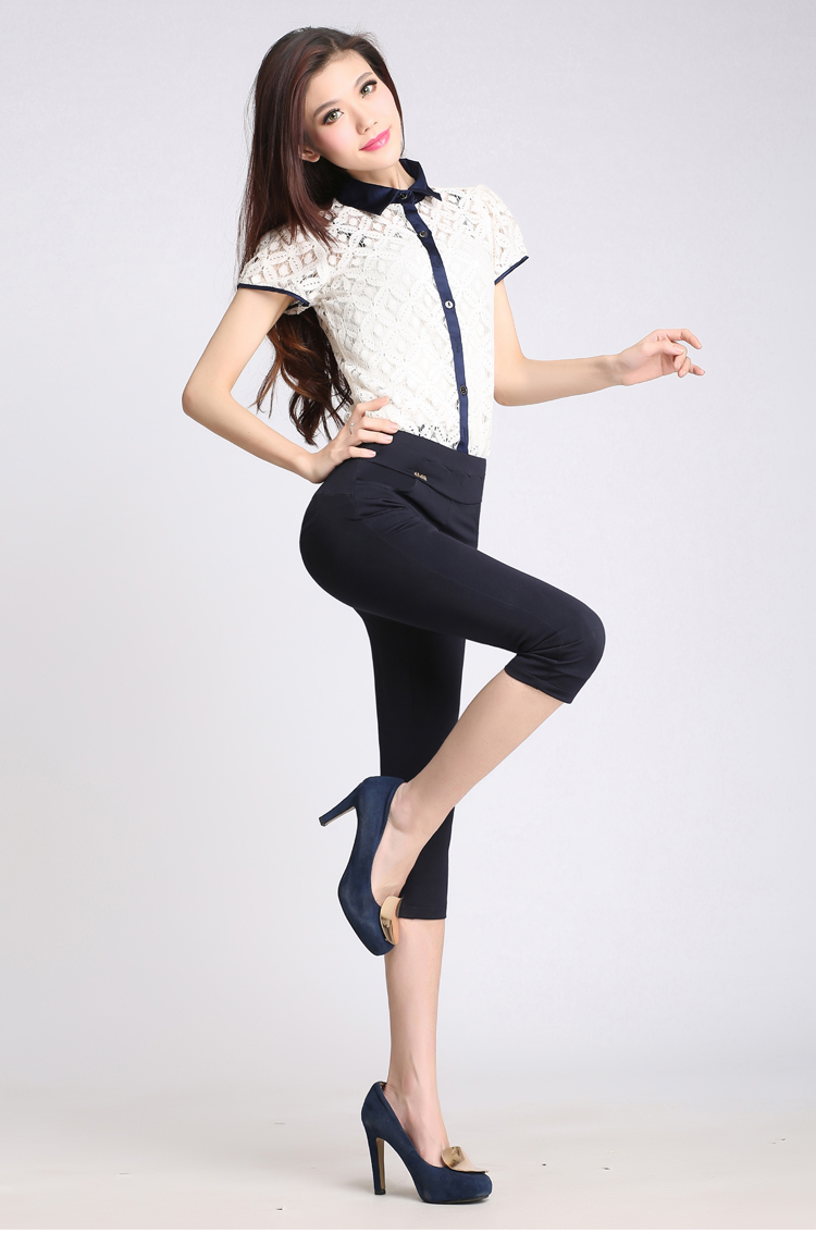 卡琳可外穿打底裤白色夏季显瘦弹力七分裤女薄款7分大码休闲女裤1026