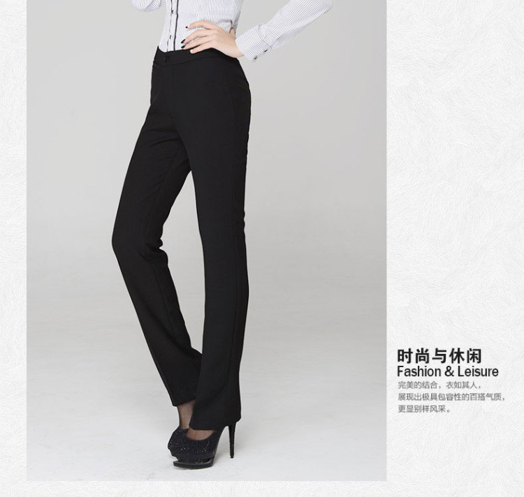 
                                        贲茜美 秋冬新款女士职业装西裤黑色正装女工作裤长裤女装西裤 黑色 M                