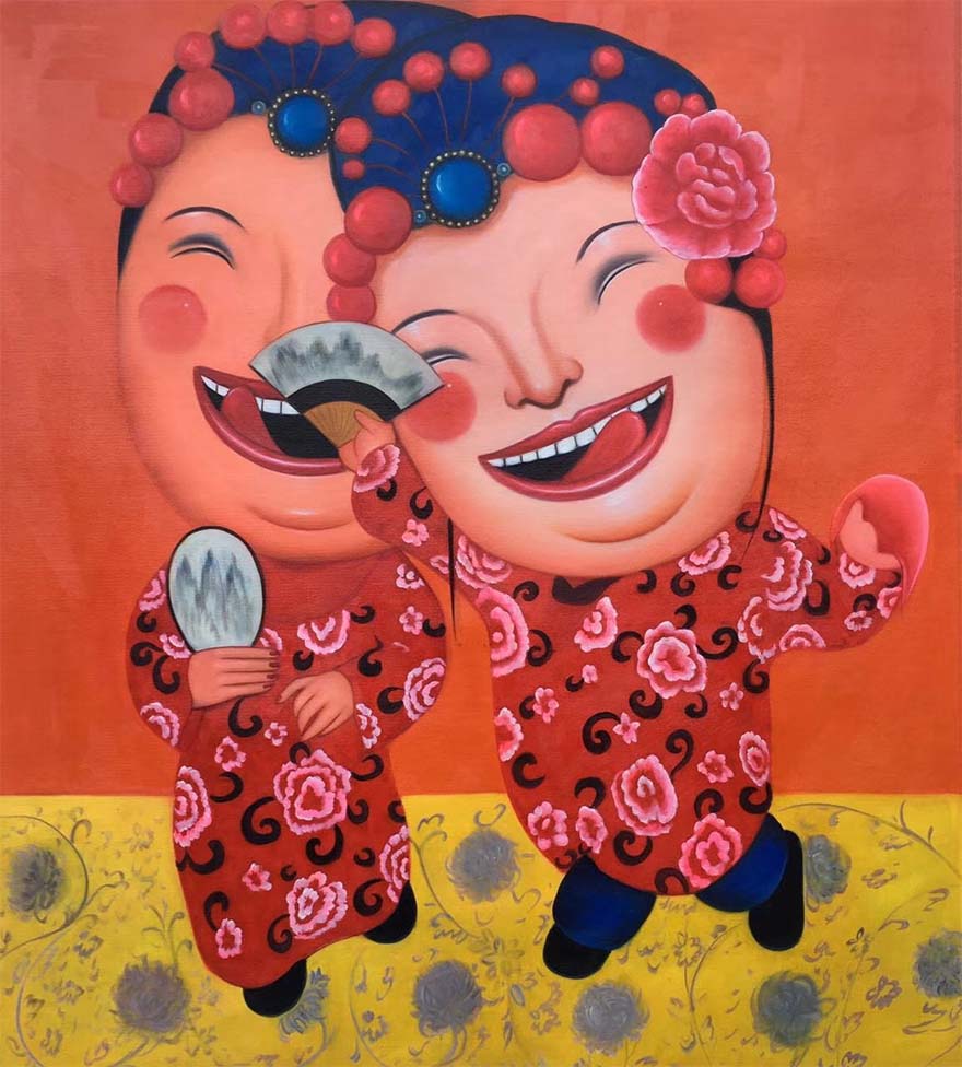 杜晓枫 《喜结良缘》 布面油画