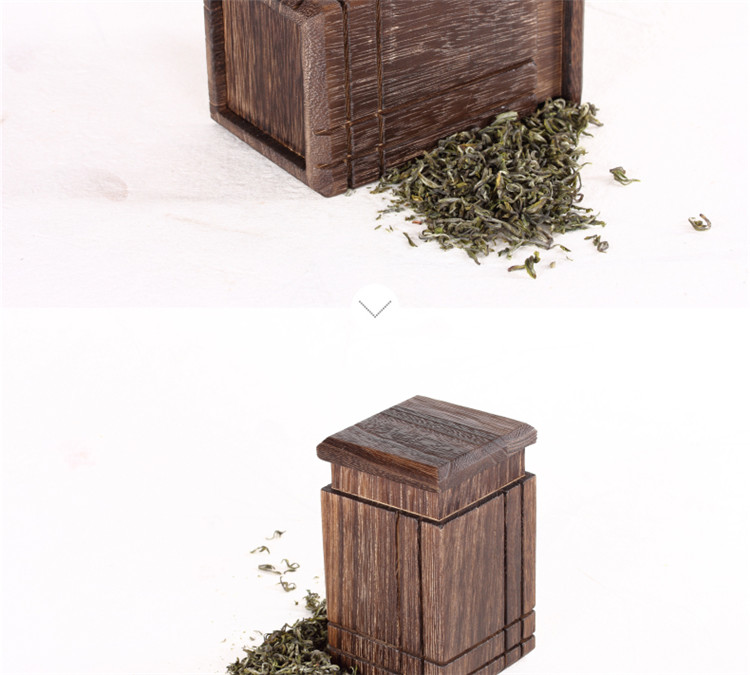 
                                                            自然之风 茶叶罐方形桐木茶叶罐实木储物收纳盒（1个） 手工艺茶具                