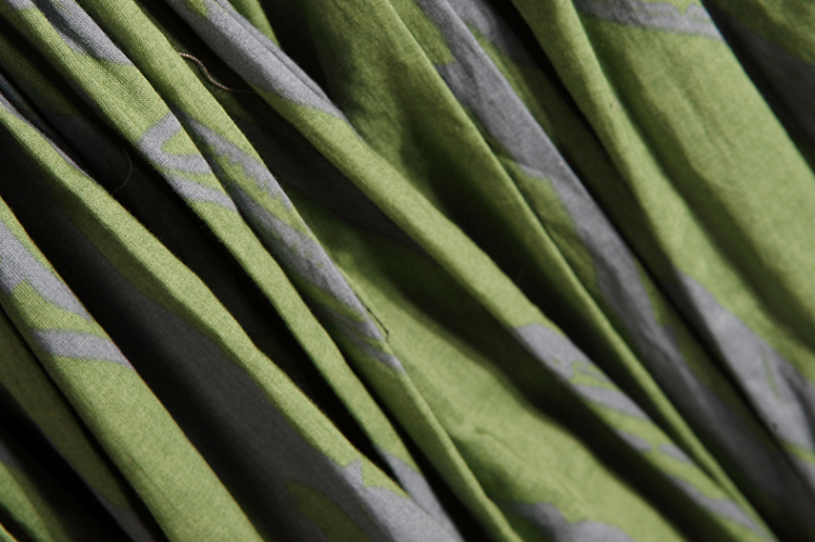 圣迪奥sdeer2016夏装新款女松紧腰印花百褶裙半身裙灰湖绿s