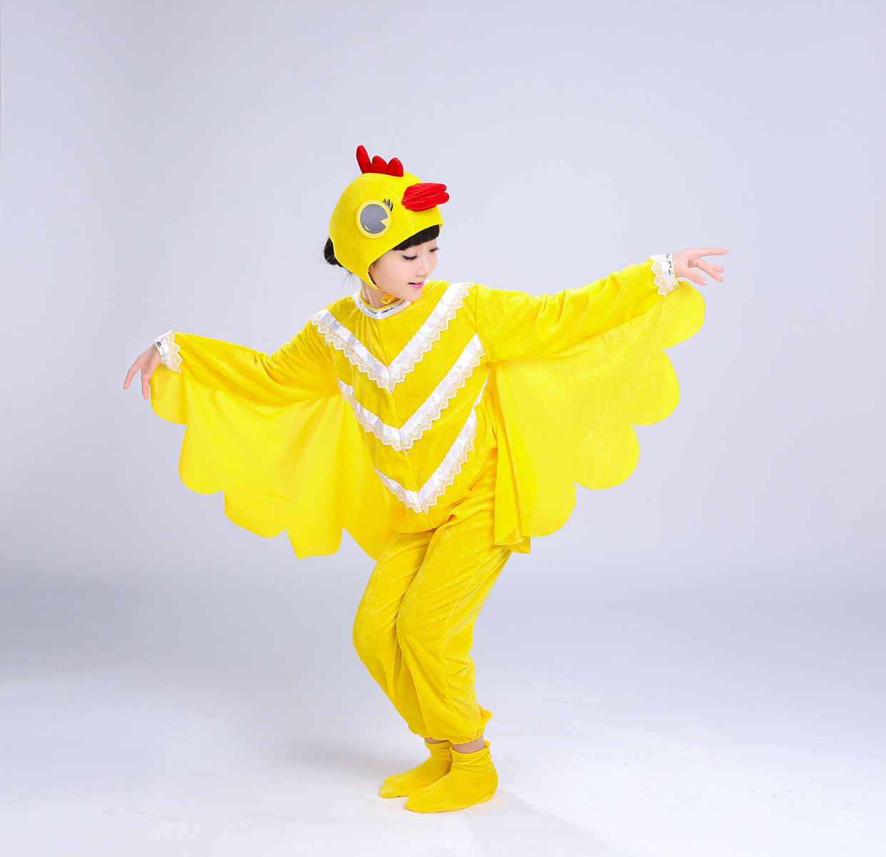 岚诗妮薇 小鸡儿童舞台演出服装动物母鸡表演衣大公鸡子话剧 公鸡 150