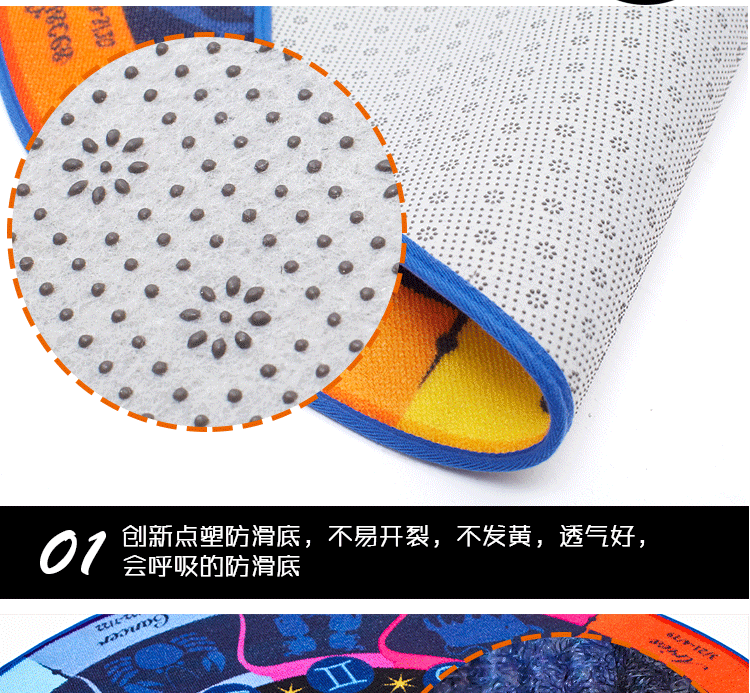 
                                        毯客创意欧美风圆毯系列 时尚潮流复古星座地毯客厅卧室电脑椅毯圆形地毯 十二星座色环 150CM圆毯                