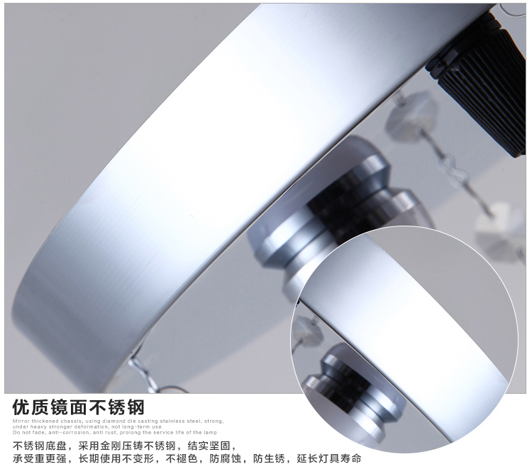 餐厅灯吊灯三头时尚 led水晶餐吊灯四头饭厅灯饰现代简约灯具新品特价 三头 暧光灯泡