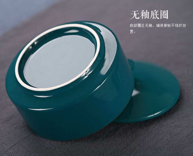 
                                        饮致 陶瓷茶叶罐景德镇仿古色釉储茶罐大号茶仓平盖存茶罐 孔雀绿                