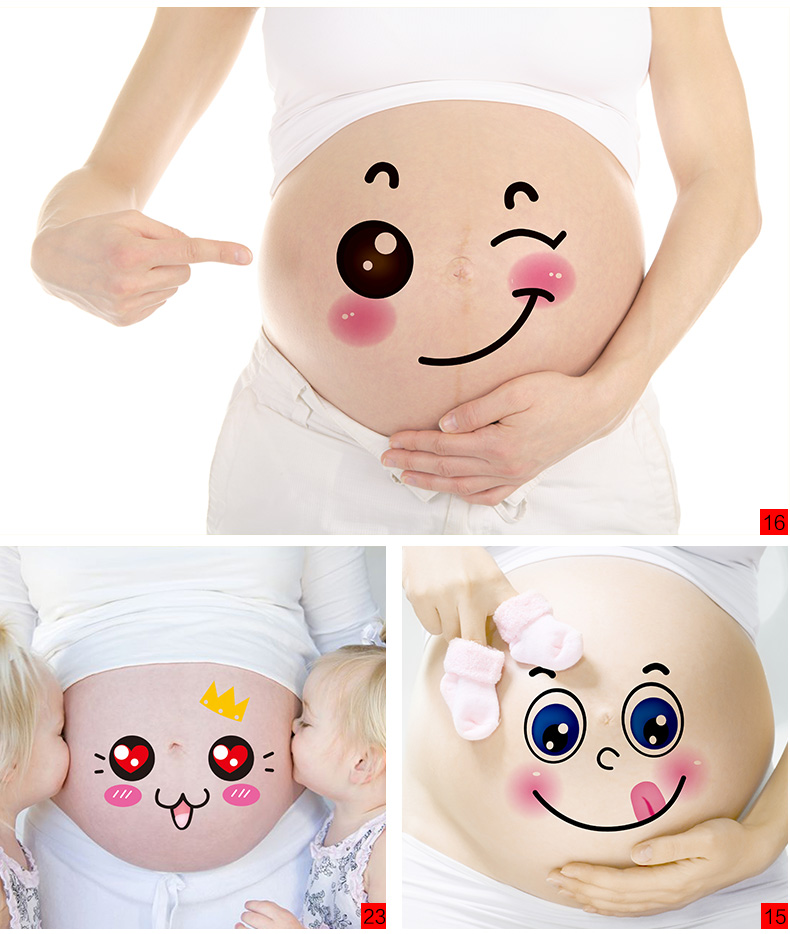 
                                        亮点 环保孕妇肚皮贴纸 彩绘影楼妈妈拍照写真 创意搞怪笑脸肚表情贴 大肚照贴画 一套12个 01.肚皮贴 一套12个                