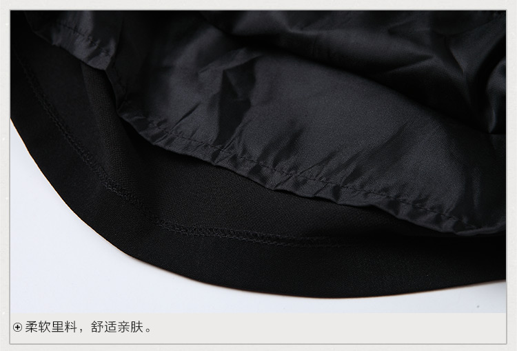 
                                        洛芙缇女装时尚钉珠立体花朵修身包臀半身裙CD1012 黑色 M                